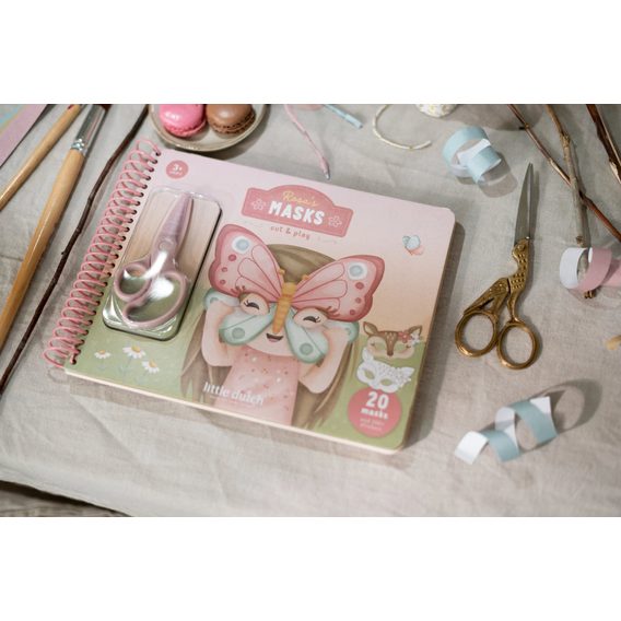 Little Dutch Kniha s vystřihovacími maskami Rosa