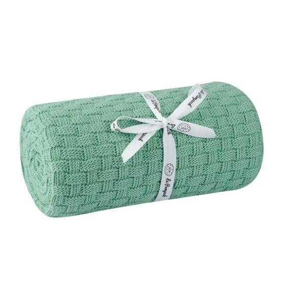 Le Pampuch Pletená dětská deka 100%Cotton "Bricks" SPEARMINT