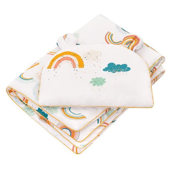 Samiboo Souprava do postýlky s oušky "S" (75x100/40x30) DUHA