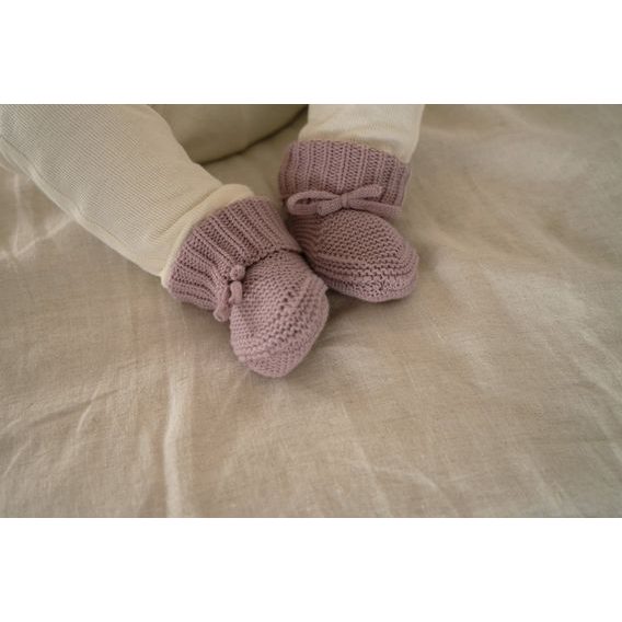 LODGER Capáčky 0-6m Slipper Knit Rose