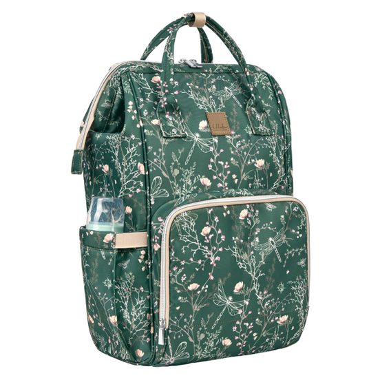 KikkaBoo Přebalovací batoh Siena Luxe Secret Garden Deep Green