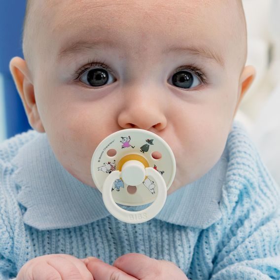 BIBS Moomin Dudlíky kaučuk kulaté 0-6m 2ks Friends Ivory Mix