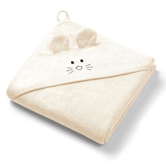 BabyOno Bambusová osuška s kapucí 100x100cm KRÉMOVÁ