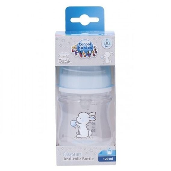 Canpol babies Kojenecká láhev EasyStart LITTLE CUTIE 120ml - MODRÁ