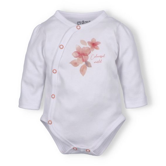 NINI Zavinovací body dlouhý rukáv Blossom BÍLÉ