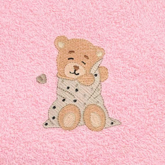 BabyMatex Osuška s kapucí 100x100cm Maxi MEDVÍDEK RŮŽOVÁ