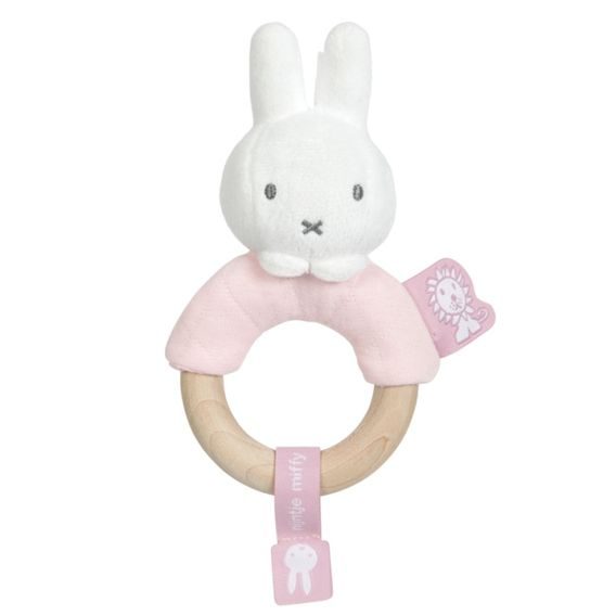 Tiamo Chrastítko s dřevěným kroužkem MIFFY SAFARI PINK