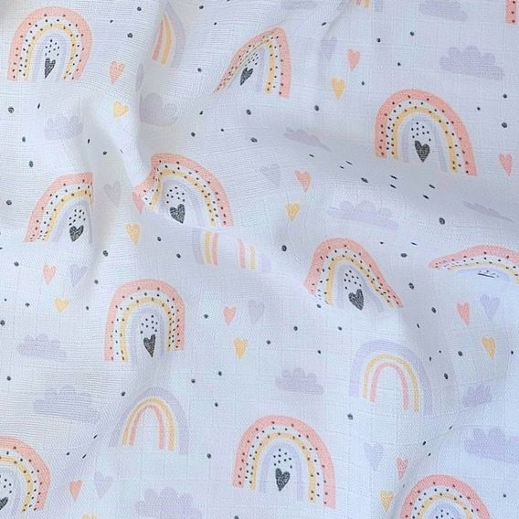 PREM Bavlněná plena 70x70cm Duha & Srdíčka NEW