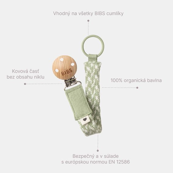 Bibs Klip na dudlík Dark Oak/Vanilla