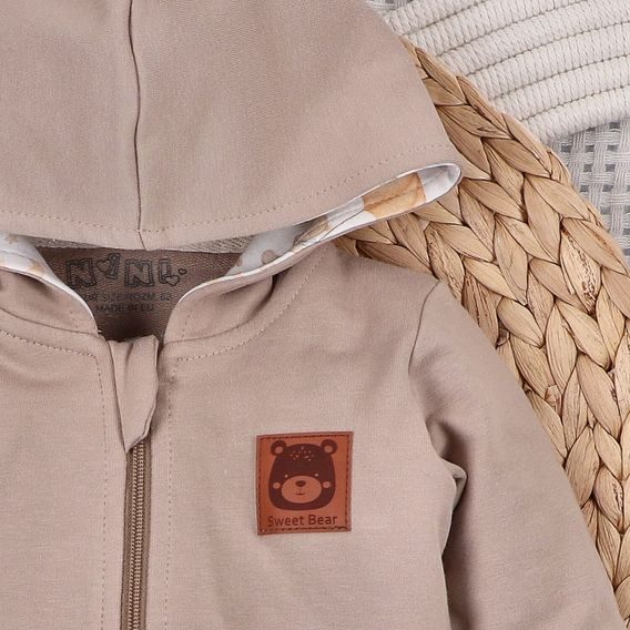 NINI Mikina s kapucí Méďa Pilot SVĚTLE HNĚDÁ