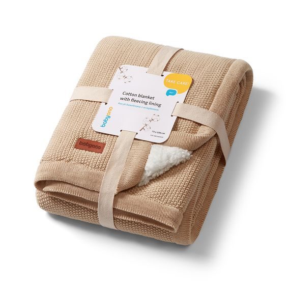 BabyOno Pletená dětská deka s beránkem BÉŽOVÁ