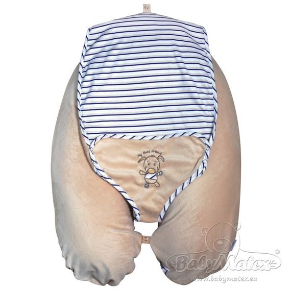 BabyMatex Multifunkční kojící polštář RELAX PLUS s lehátkem 170cm bavlna-velur HNĚDÝ