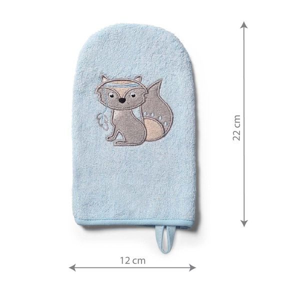 BabyOno Bambusová žínka s výšivkou Mýval MODRÁ