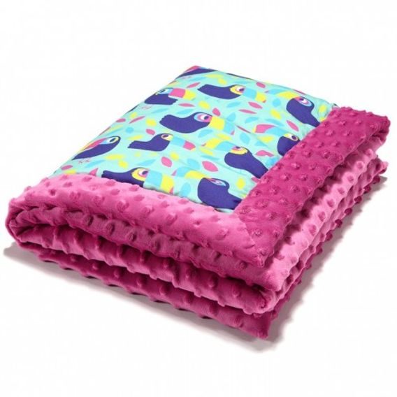 La Millou Luxusní dětská deka s výplní vel.S, TUCANS - RASPBERRY
