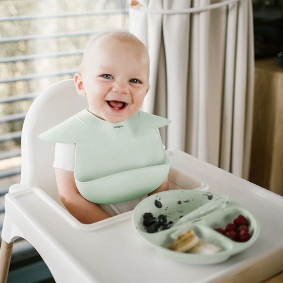 BabyOno Silikonový dělený talíř s přísavkami MINT