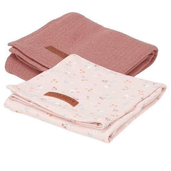 Little Dutch Pleny swaddle 2ks (70x70) Malé růžové kytičky