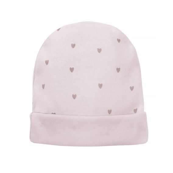 PINOKIO Kojenecká čepička Hello RŮŽOVÁ srdíčka