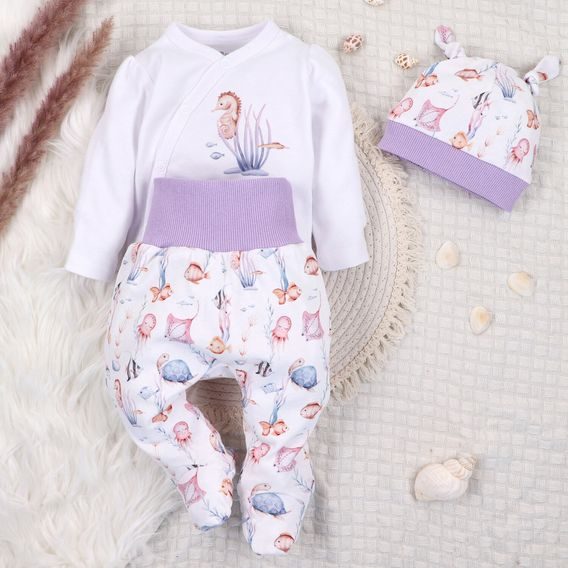 NINI Zavinovací body dlouhý rukáv Ocean Girl BÍLÉ