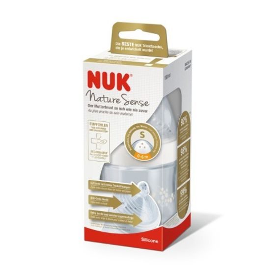 NUK Nature Sense láhev 150ml BÍLÁ