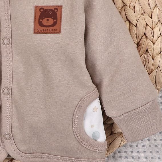 NINI Mikina s podšívkou Méďa Pilot SVĚTLE HNĚDÁ