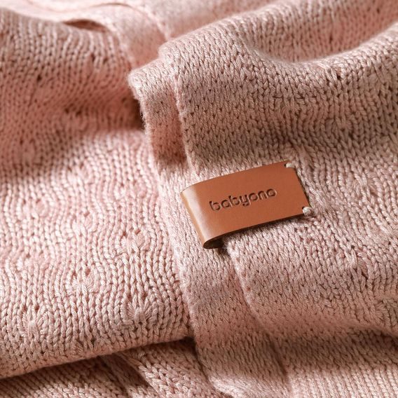 BabyOno Pletená dětská deka bambusová RŮŽOVÁ