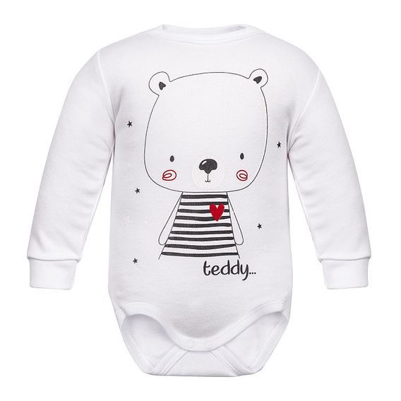 PRO MRŇOUSKY Body dlouhý rukáv Teddy Bear BÍLÉ