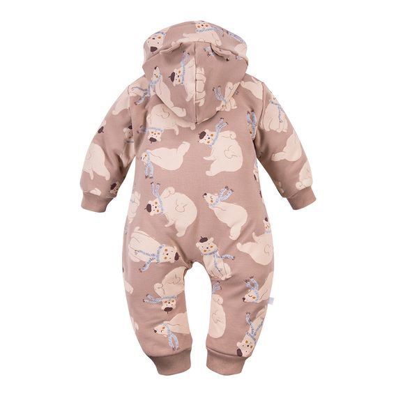 Eevi Dětská kombinéza z teplákoviny Beary Cool BÉŽOVÁ MEDVÍDCI