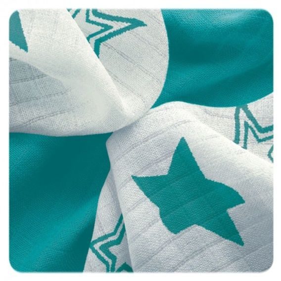 Kikko Bambusové ubrousky XKKO®BMB 30x30cm Stars - TURQUOISE MIX 9ks