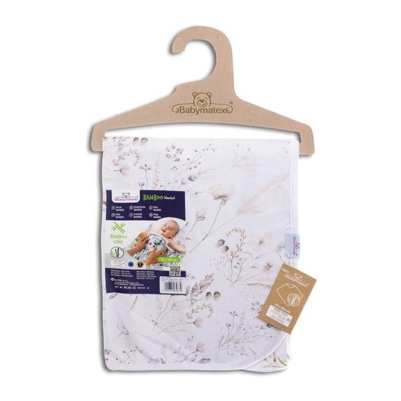 BabyMatex Dětská deka Bamboo (75x100) BÉŽOVÉ KVĚTY