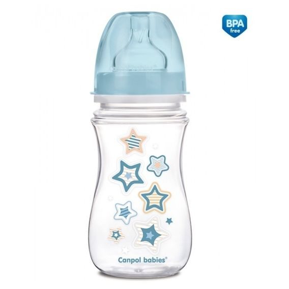 Canpol babies Láhev se širokým hrdlem Newborn 240ml MODRÁ