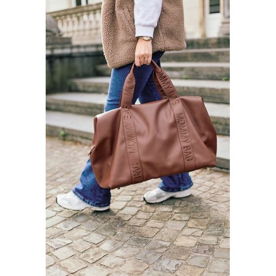 Childhome Přebalovací taška Mommy Bag Signature Vegan Leather Dark Brown