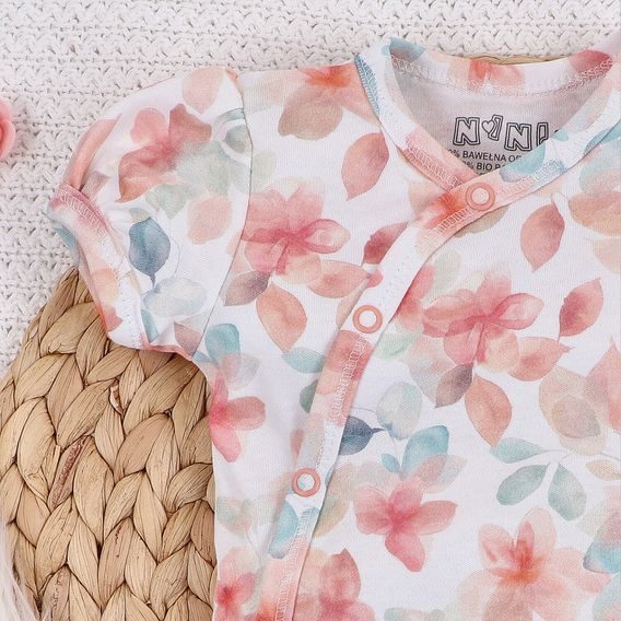 NINI Zavinovací body krátký rukáv Blossom KVĚTY