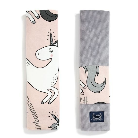 La Millou Chrániče pásů Organic Jersey - UNICORN SUGAR BEBE & DARK GREY