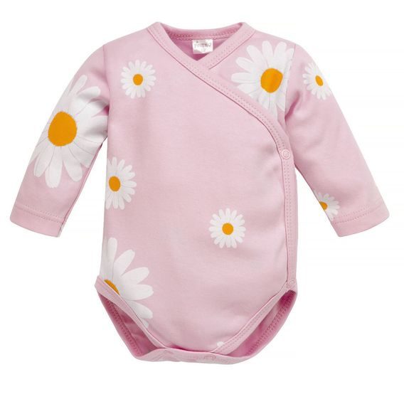 PINOKIO Body zavinovací dlouhý rukáv Daisy RŮŽOVÁ