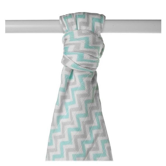 Kikko Bambusová osuška XKKO®BMB 90x100cm Scandinavian - MINT CHEVRON