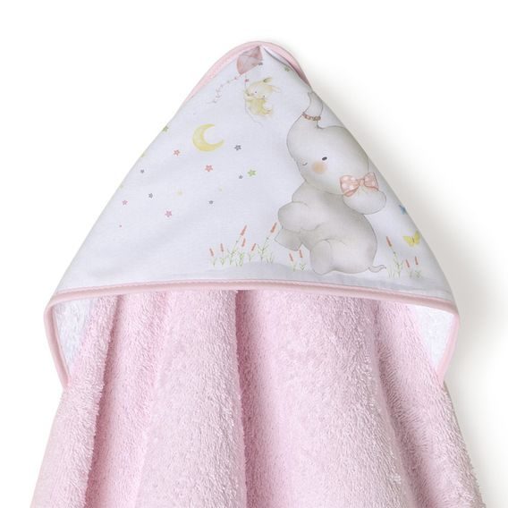 Interbaby Osuška froté Sloník + Přítulka Sloník RŮŽOVÁ
