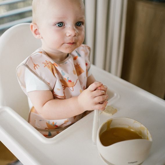 BabyOno Silikonová miska s přísavkou BÉŽOVÁ