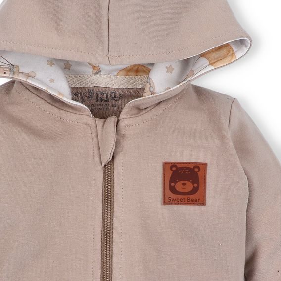 NINI Mikina s kapucí Méďa Pilot SVĚTLE HNĚDÁ