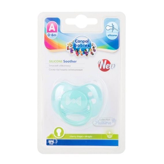 Canpol babies Dudlík 0-6m silikon třešinka Pastels MINT