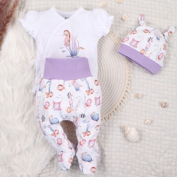 NINI Zavinovací body krátký rukáv Ocean Girl BÍLÉ