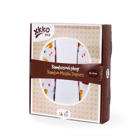 Kikko Bambusové pleny XKKO®BMB 70x70cm Digi WILD FOREST MIX 3ks