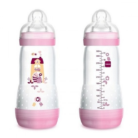 MAM Láhev samosterilizační Anti-Colic 320ml, 4m+ - RŮŽOVÁ