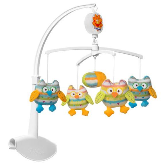 BabyOno Kolotoč na postýlku - PLETENÉ SOVIČKY