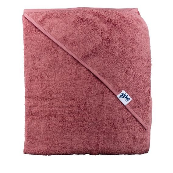 Kikko BIO bavlněná froté osuška s kapucí XKKO Organic 90x90cm MESA ROSE
