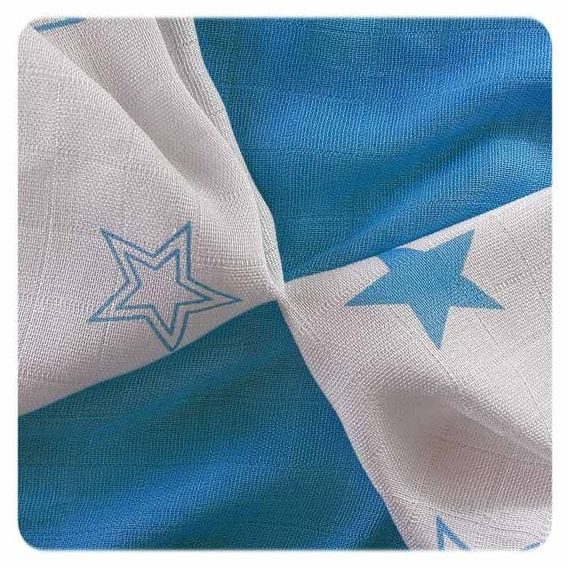 Kikko Bambusové ubrousky XKKO®BMB 30x30cm Stars - CYAN MIX 9ks