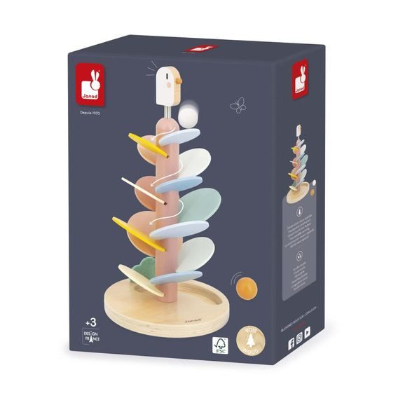 Janod Sweet Cocoon Dřevěná kuličková dráha Ptáček