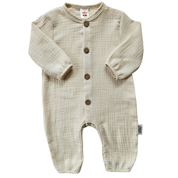 Makoma Mušelínový overal bez ťapek BÉŽOVÝ