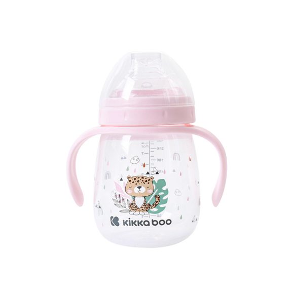 KikkaBoo Hrnek se silikonovým pítkem 240ml 6m+ Savanna Pink