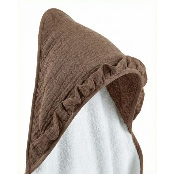 Albero Mio Osuška s kapucí Cotton Color (CC8) ČOKOLÁDOVÁ