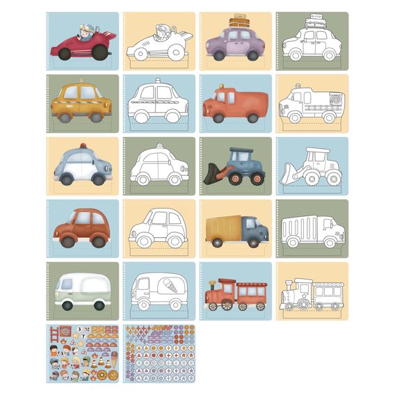 Little Dutch Kniha s vystřihovacími auty Jim